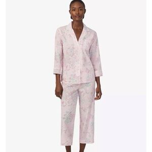 LAUREN RALPH LAUREN PJ SET Size M Top & Pants Size M Pink Logo Embroidery
